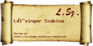Lővinger Szabina névjegykártya